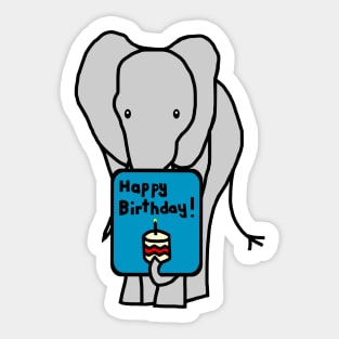 Elephant with Birthday Greetings Sticker